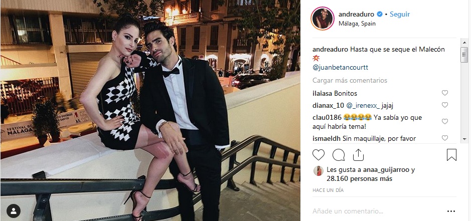 Comentarios de Andrea Duro y Juan Betancourt en Instagram