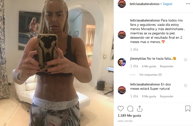 Leticia Sabater muestra foto sin ropa y abdominales