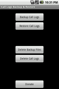 call logs backup restore android